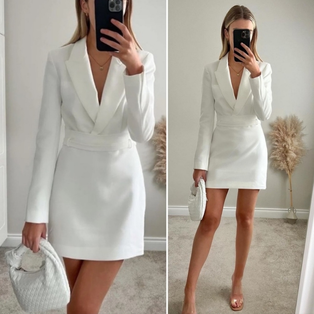 ZARA White Blazer Dress